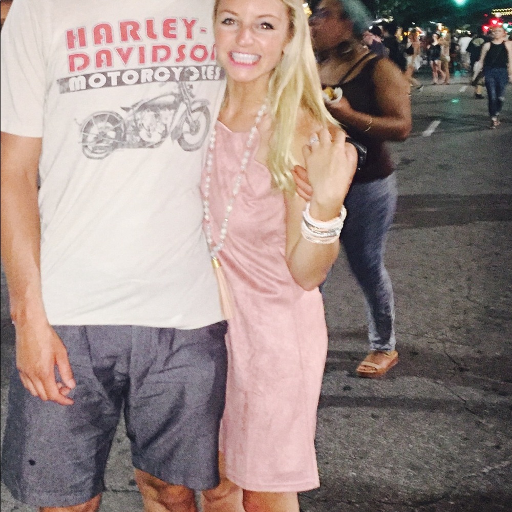 Suede scalloped dress